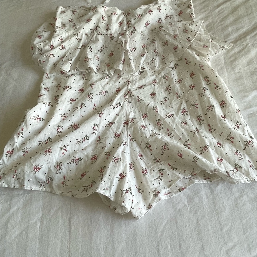 Franco White Cotton Romper Large - Picture 8 of 8